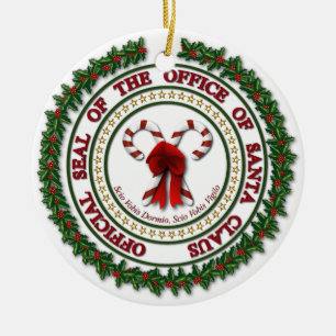 Siegel des Büros des Santa Claus Keramikornament