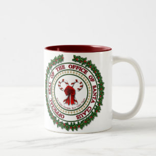 Siegel des Büros von Weihnachtsmann-Tasse Zweifarbige Tasse