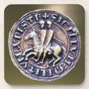 SIEGEL DES Edelsteingraus der RITTER TEMPLAR Getränkeuntersetzer