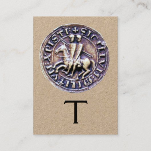 SIEGEL DES KNIGHTS TEMPLAR MONOGRAM Kraft Paper Visitenkarte (Rückseite)