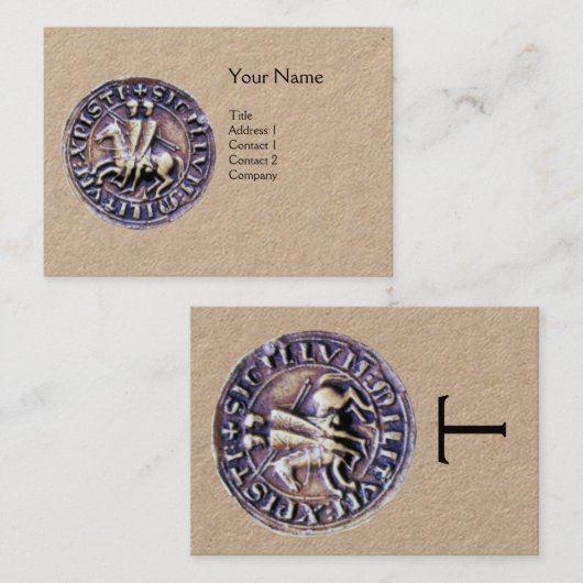 SIEGEL DES KNIGHTS TEMPLAR MONOGRAM Kraft Paper Visitenkarte (Vorne/Hinten)