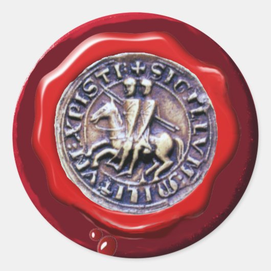 SIEGEL DES KNIGHTS TEMPLAR RED WAX SIEGEL RUNDER AUFKLEBER (Vorderseite)