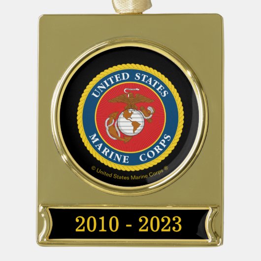 Siegel des Meereskorps - flach Banner-Ornament Gold (Vorderseite)