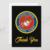 Siegel des Meereskorps - flach Dankeskarte (Vorne/Hinten)