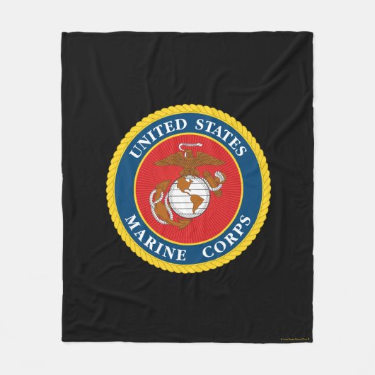 Siegel des Meereskorps - flach Fleecedecke (Vorderseite)