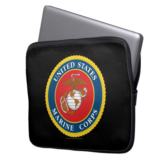 Siegel des Meereskorps - flach Laptopschutzhülle (Vorderseite Links)