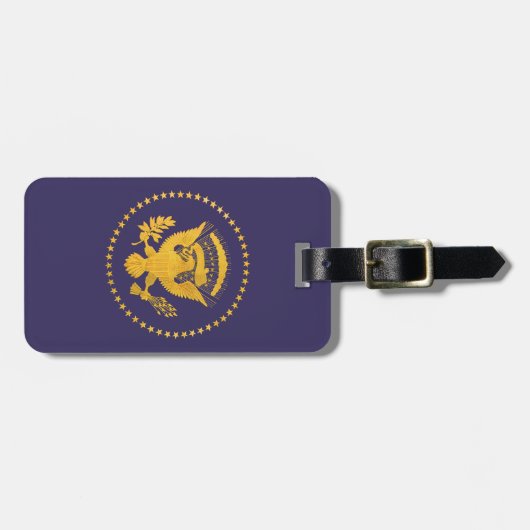 Siegel des Präsidenten auf blauer Erde Gepäckanhänger (Vorderseite horizontal)