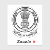 Siegel des Punjab-Staat, Indien Aufkleber (Blatt)