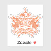 Siegel des Sikkim-Staat, Indien Aufkleber (Blatt)