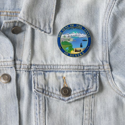 Siegel des Staat Alaska USA Button (Beispiel)