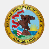 Siegel des Staat von Illinois Keramikornament (Hinten)