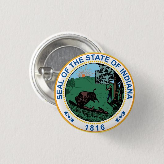 Siegel des Staat von Indiana Button (Vorne & Hinten)