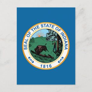 Siegel des Staat von Indiana Postkarte