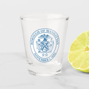 Siegel des Stadtbezirks Manhattan, NYC Shot Glass Schnapsglas