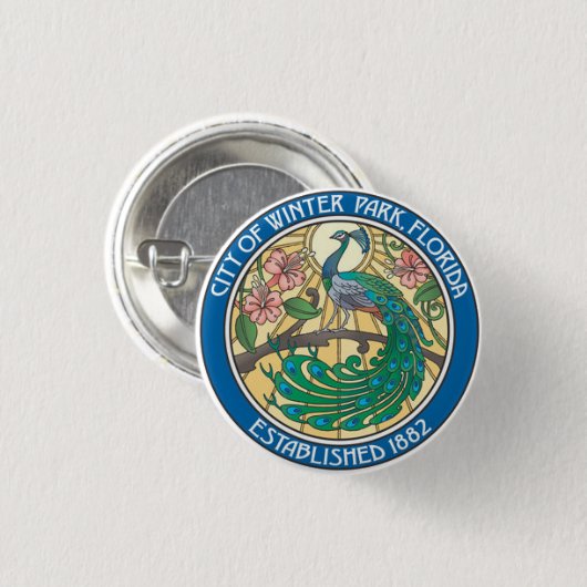 Siegel des Winterparks, Florida Button (Vorne & Hinten)