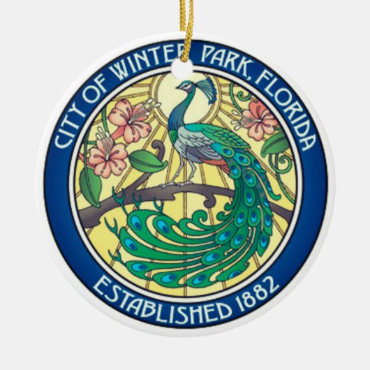 Siegel des Winterparks, Florida Keramik Ornament (Vorne)