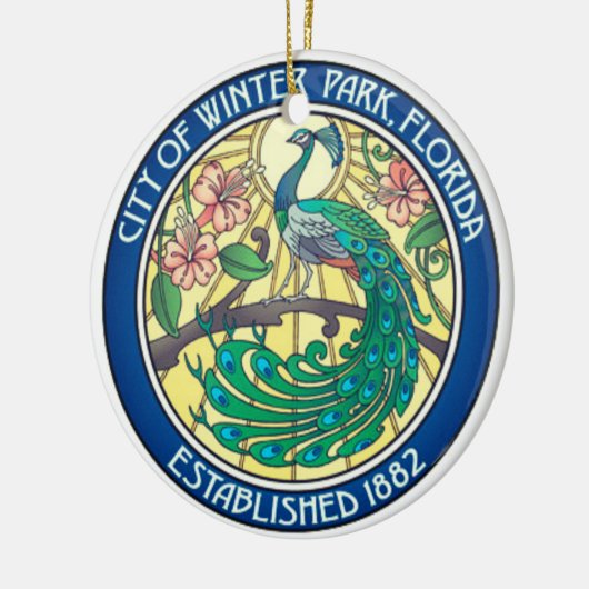 Siegel des Winterparks, Florida Keramik Ornament (Links)