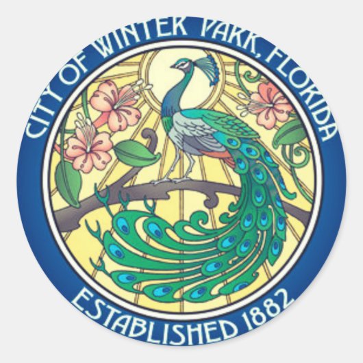 Siegel des Winterparks, Florida Runder Aufkleber (Vorderseite)