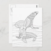 Siegel Erwachsenenfarben Postkarte (Vorne/Hinten)