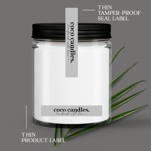 Siegel-Etikett mit dünner Kerze Etiketten