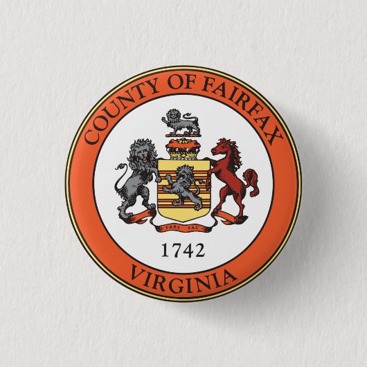 Siegel Fairfax Landkreis, Virginia Button (Vorderseite)