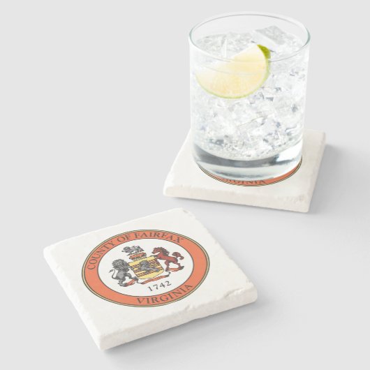 Siegel Fairfax Landkreis, Virginia Steinuntersetzer (Seitenansicht)