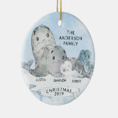 Siegel Familie zu 3 Weihnachten Keramik Ornament (Rechts)