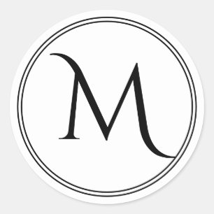 Siegel für benutzerdefinierte, schwarze Monogramm- Runder Aufkleber