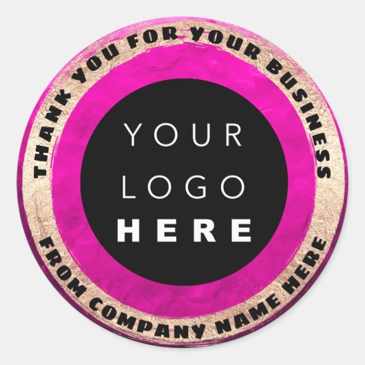 Siegel für den benutzerdefinierten Logo Golden Pin Runder Aufkleber (Vorderseite)