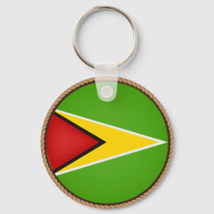 Siegel für die coole Flagge von Guyana Schlüsselanhänger