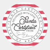 Siegel für die Lieferung von Red & White Stripe Sa Runder Aufkleber (Vorderseite)