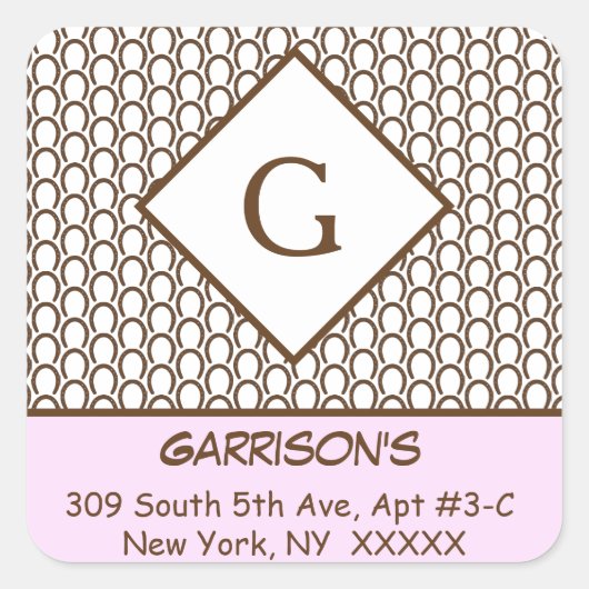 Siegel für die Rücksendeadresse auf dem Hufeisenpl Quadratischer Aufkleber (Vorderseite)