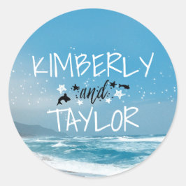 Siegel für Hochzeiten am Strand Runder Aufkleber