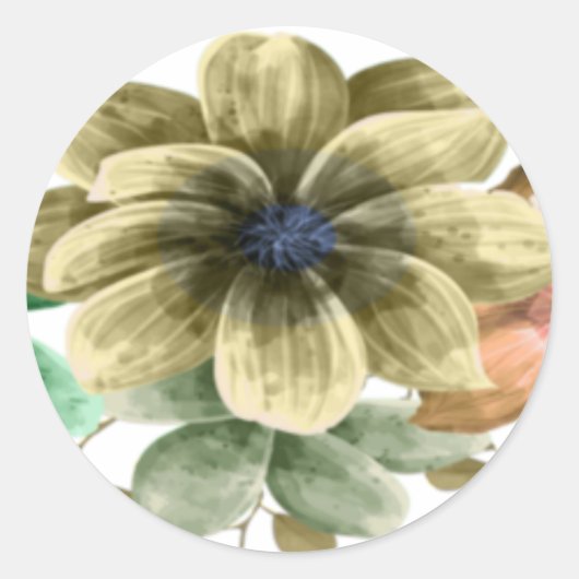 Siegel für Hochzeiten in Gelb und Orange Runder Aufkleber (Vorderseite)