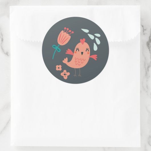 Siegel für Holztiere Runder Aufkleber (Tasche)