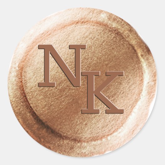 Siegel für Kupferfolienwachs Runder Aufkleber (Vorderseite)