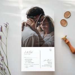 Siegel für Lässiges Foto mit Whimsikschrift und Se All In One Einladung