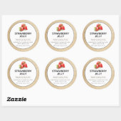 Siegel für Strawberry Jam oder Jelly Canning Jar Runder Aufkleber (Blatt)