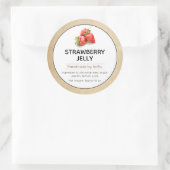 Siegel für Strawberry Jam oder Jelly Canning Jar Runder Aufkleber (Tasche)