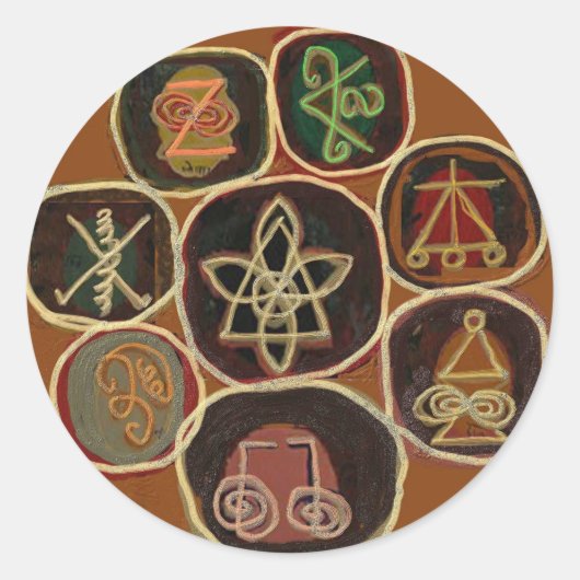 SIEGEL HEAL: Karuna Reiki Emblem Runder Aufkleber (Vorderseite)