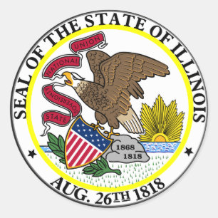 Siegel Illinois Runder Aufkleber