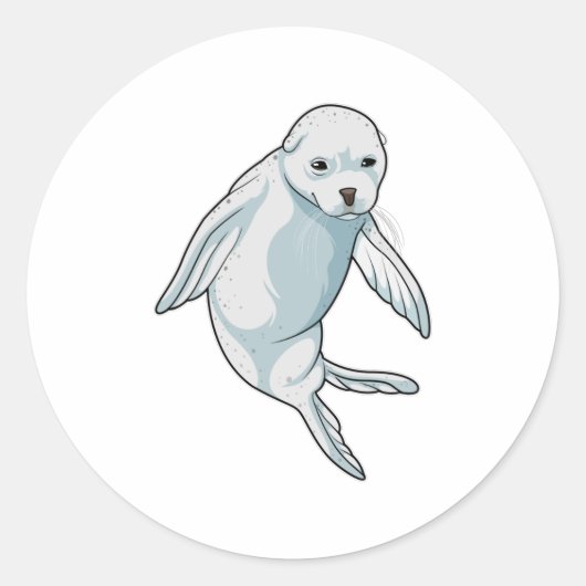 Siegel im Schwimmen Runder Aufkleber (Vorderseite)