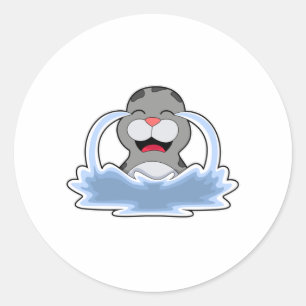 Siegel im Wasser Runder Aufkleber