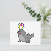 Siegel im Wassersport mit Wasserpolo Postkarte (Stehend Vorderseite)