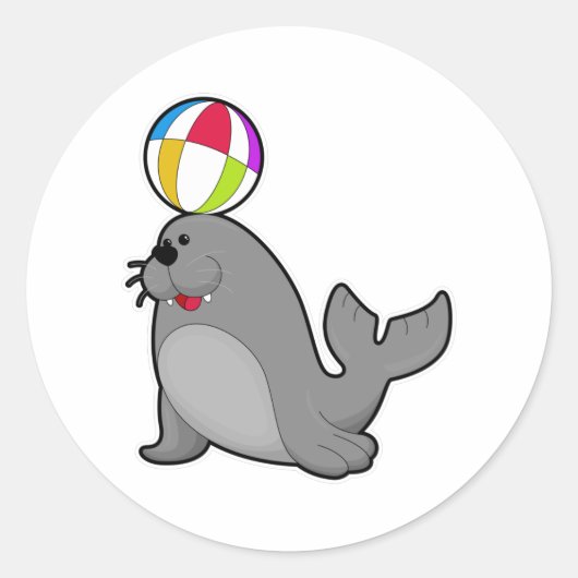 Siegel im Wassersport mit Wasserpolo Runder Aufkleber (Vorderseite)