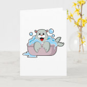 Siegel in der Badewanne Karte (Gelbe Blume)