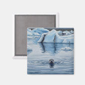 Siegel in Island Jökulsárlón Glacier Lagoon Travel Magnet (Vorderseite/Rückseite)