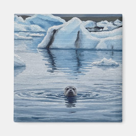 Siegel in Island Jökulsárlón Glacier Lagoon Travel Magnet