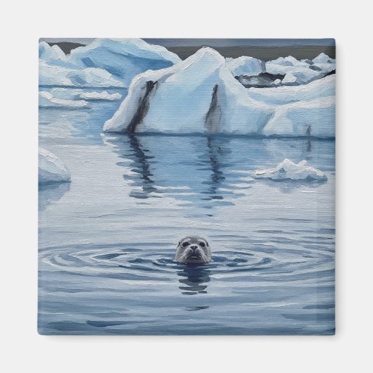 Siegel in Island Jökulsárlón Glacier Lagoon Travel Magnet (Vorne)