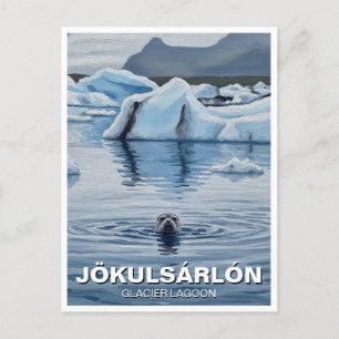 Siegel in Island Jökulsárlón Glacier Lagoon Travel Postkarte